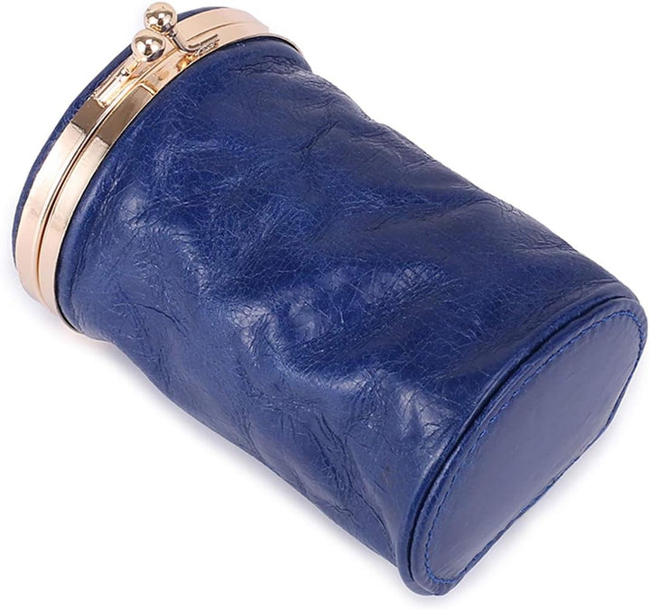 Lippenstift-Etui mit Spiegel, echtes Leder, kleine Reise-Make-up-Kosmetiktasche, Aufbewahrungstasche