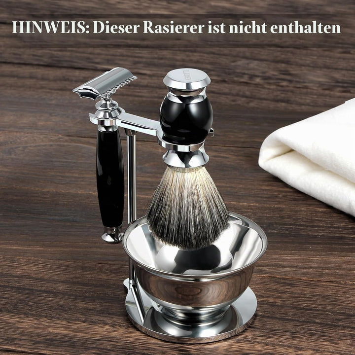GRUTTI Rasierset, Badger Brush Soap Bowl und Rasierständer für Herrengeschenke,Rasiererhalter für He