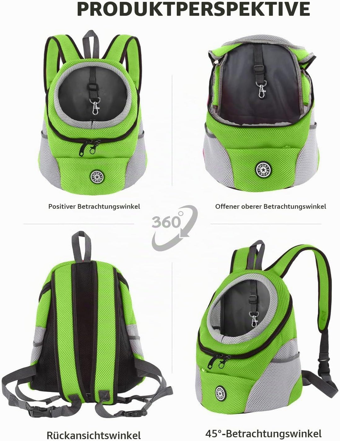 PETCUTE Hundetragerucksack,Verstellbarer Haustier Rucksack für Kleine Hunde und Katzen,Gepolsterter