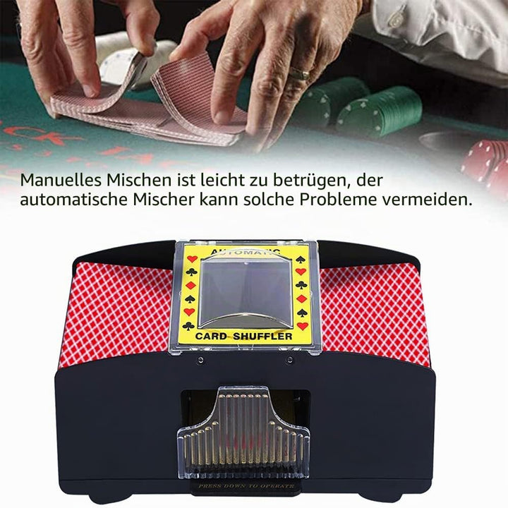 Ni-SHEN automatischer Kartenmischer für 2 Decks, USB-/batteriebetrieben, elektrischer Kartenmischer