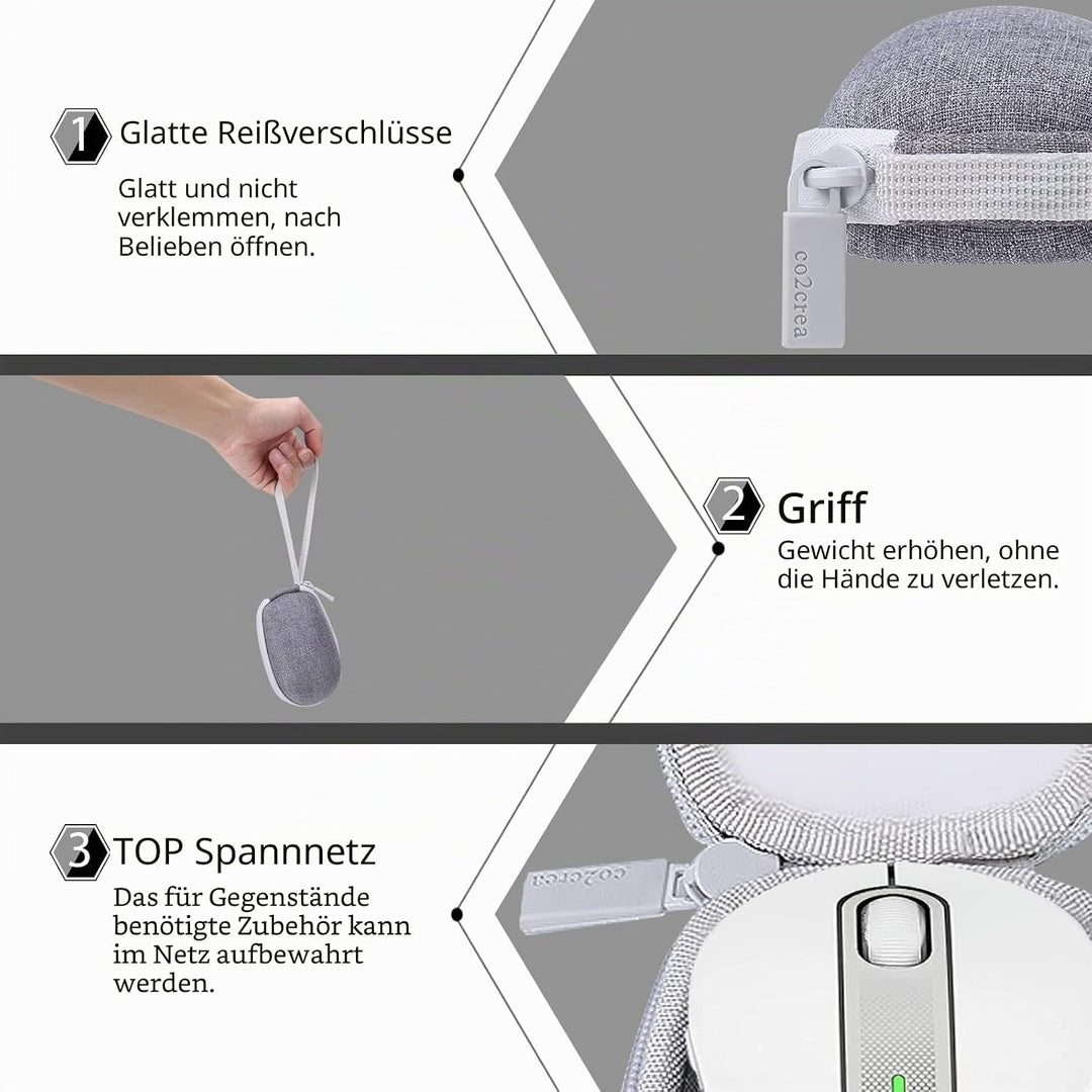 co2CREA case Harte reiseschutzhülle Etui Tasche für Logitech Signature M650 L Kabellose Maus, Nur Ta