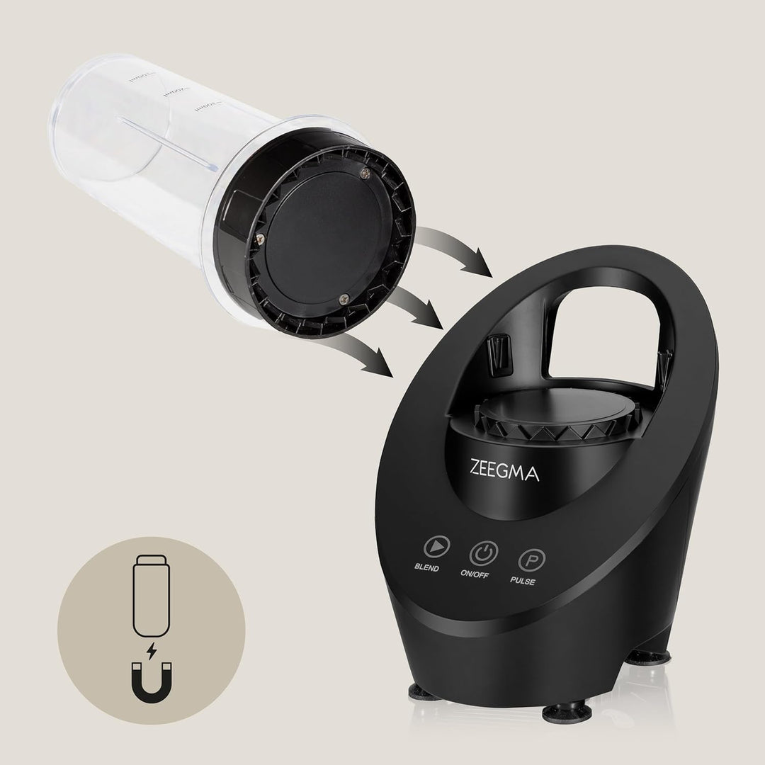 ZEEGMA VITAMINE FERRO Elektrischer Mixer für Cocktails und Smoothies, Magnetantriebstechnologie, 200
