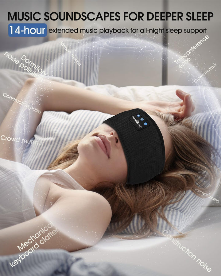MUSICOZY Schlafkopfhörer Bluetooth 5.4, Bequem &amp; Ultraleicht Stirnband kopfhörer zum Schlafen mit Hi