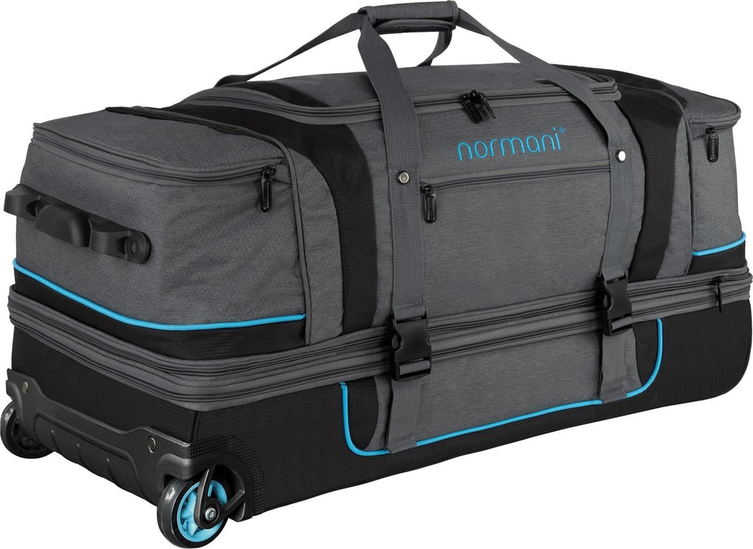 normani Reisetasche 2-Rad Trolley Weichgepäck Reisetasche mit Rollen und 6 Fächern - erweiterbarer R