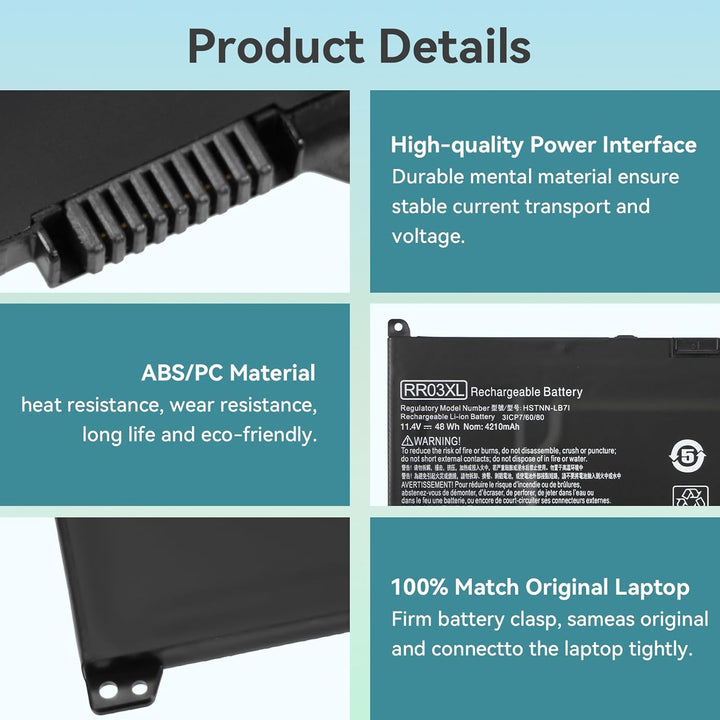 48Wh RR03XL Laptop Akku für HP ProBook 430 440 450 455 470 G4 G5 Mobile Thin Client MT20 MT21 MT31 H
