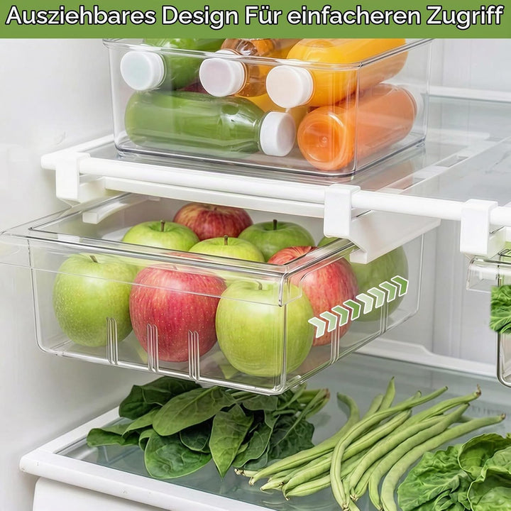 2er-Pack Kühlschrank-Organizer Schublade,Aufbewahrungs Schubladen Stapelbare,Herausziehbares Regal a