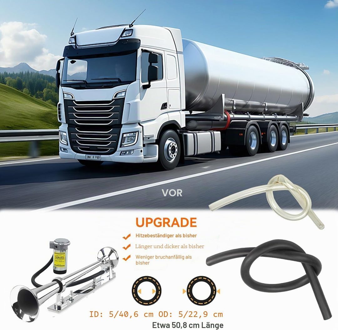 12 V 150 dB Lufthupe, 45,7 cm, Chrom, Zink, Einzeltrompete, LKW, Lufthupe, mit Halterung, für alle 1