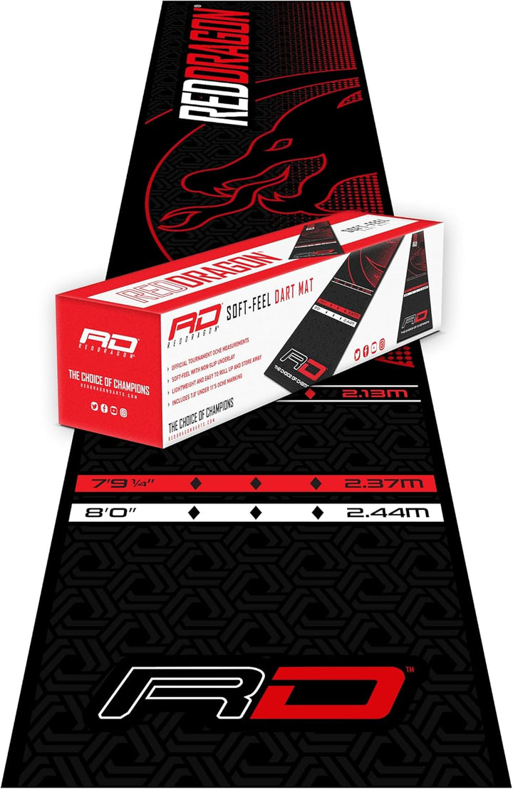 RED DRAGON Darts - Robust oder weiches Gefühl| Dartmatte mit Oche-Linie | Offizielle Turniermasse |