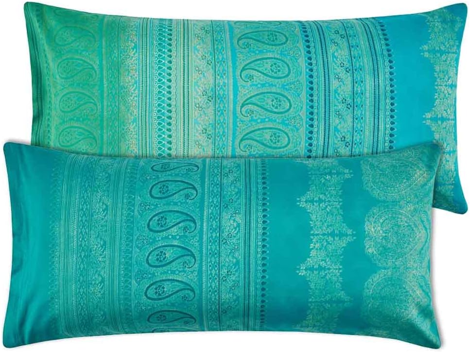 Bassetti Mako-Satin Bettwäsche-Garnitur Brunelleschi Farbe Smaragd V5 Grösse 200x200cm+2x80x80 200x2