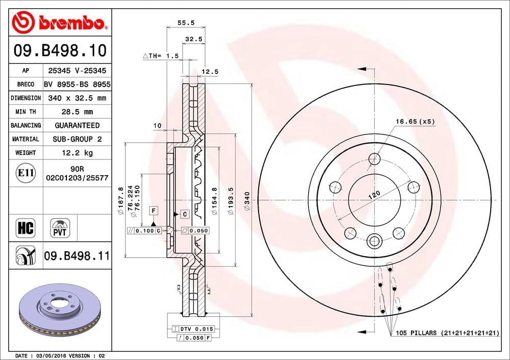 BREMBO 09.B498.11 Bremsscheiben
