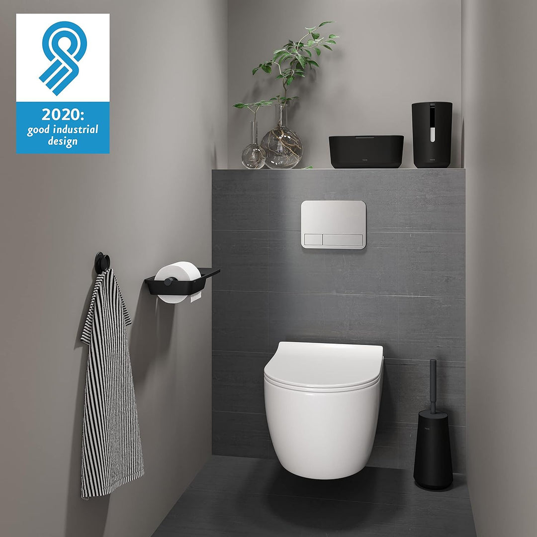 Tiger Tess Toilettenbürstenhalter mit flexibler Swoop WC-Bürste, WC-Bürstengarnitur freistehend oder