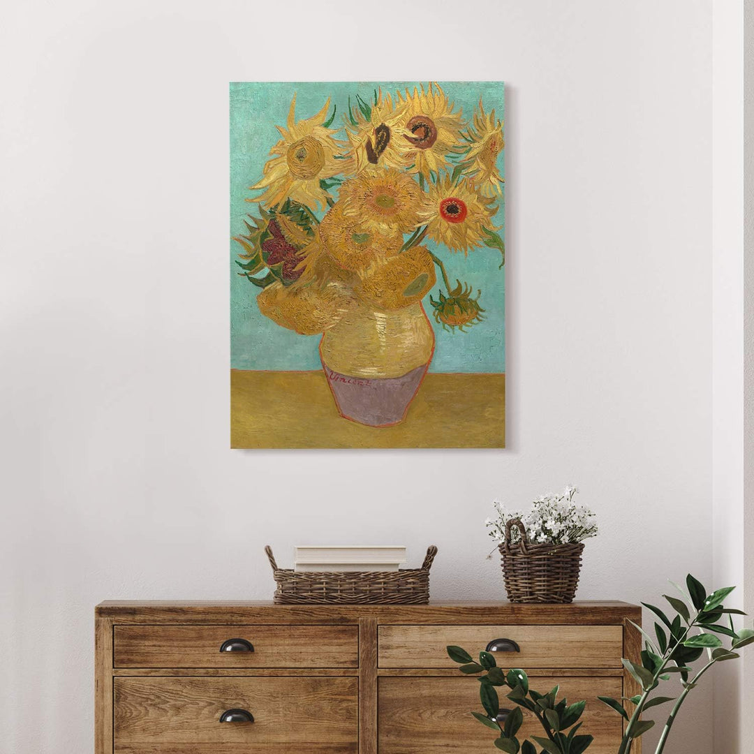 PICANOVA – Vincent Van Gogh Sunflowers 60x80 cm – Bild auf Leinwand – Leinwandbild – Premium Leinwan