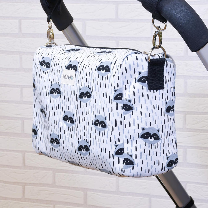 JYOKO Kids Kinderwagentasche 30 x 20 x 10 cm + verstellbare Verankerungshaken + verstellbarer Schult