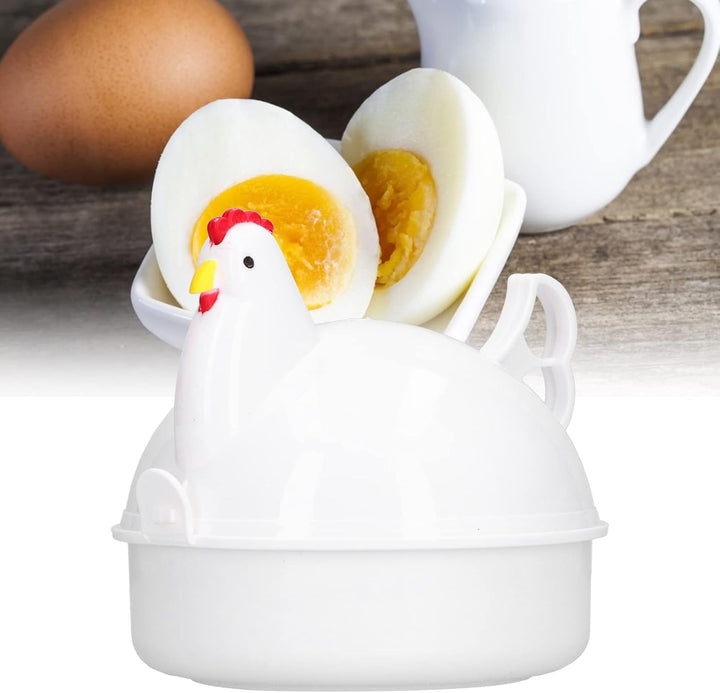 Eierkocher 4 Eier in Hähnchenform, Hitzebeständiger Mikrowellen-Eierkocher die Küche zu Hause