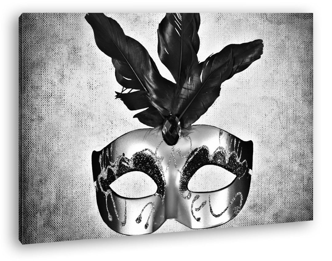deyoli Karnevals Maske Format: 80x60 Effekt: Schwarz/Weiss als Leinwand, Motiv fertig gerahmt auf Ec