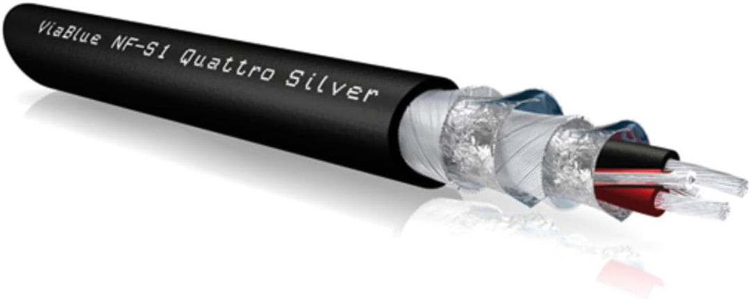 VIABLUE NF-S1 Silver Quattro Cinchkabel * Analog/NF * Audiokabel * Stereo * 1 Stück * 4-Fach Abschir