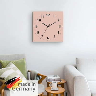 ARTLAND Wanduhr ohne Tickgeräusche Alu Funkuhr 30x30 cm Quadratisch Lautlos 12 Ziffern Farbig Schlic