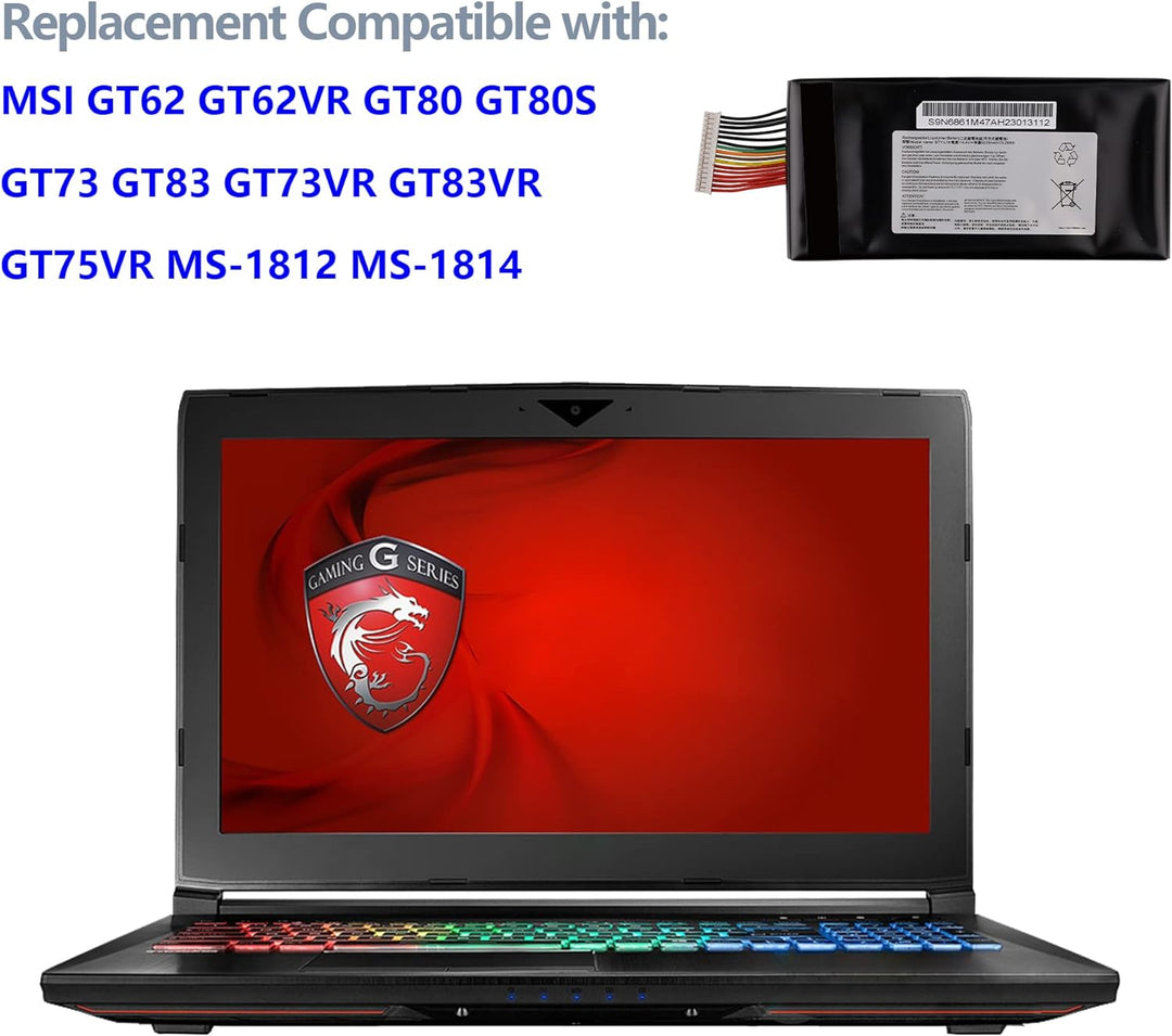 swark Laptop Akku BTY-L78 kompatibel mit MSI GT62 GT62VR GT80 GT80S GT73 GT83 GT73VR GT83VR GT75VR M