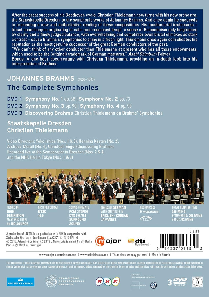 Brahms: Sämtliche Sinfonien (Thielemann / Staatskapelle Dresden), DVD