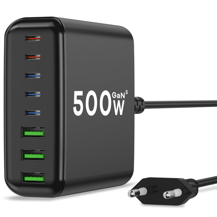500W USB C Ladegerät Mehrfach, GaN V 8 Ports USB Ladegerät Mehrfach, 500W 8-Port Schnellladegerät Ko