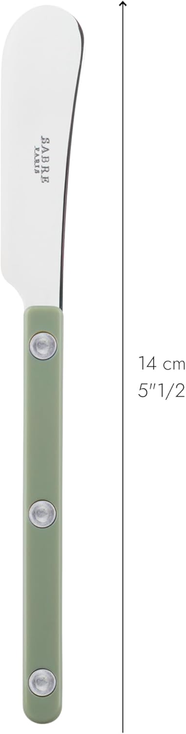 SABRE PARIS - 2er Set Buttermesser 14 cm - Bistrot - Ideal Für Butter, Aufstrich - Edelstahl & Nylon
