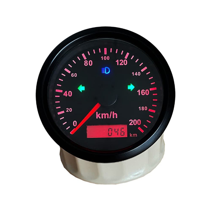 ELING GPS Tacho 200 km/h für Auto Motorrad ODO Kilometerstand 85 mm 12 V 24 V wasserdicht schwarz+sc