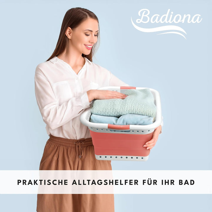 2er Set Wäschekorb faltbar - 36 Liter &amp; Universelle Nutzung I Zusammenklappbarer faltbarer Wäschekor
