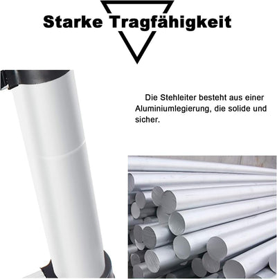 EINFEBEN 3.8M Teleskop Klappleiter, Aluminium Teleskopleiter, Groosse Anwendbarkeit Multifunktionsle