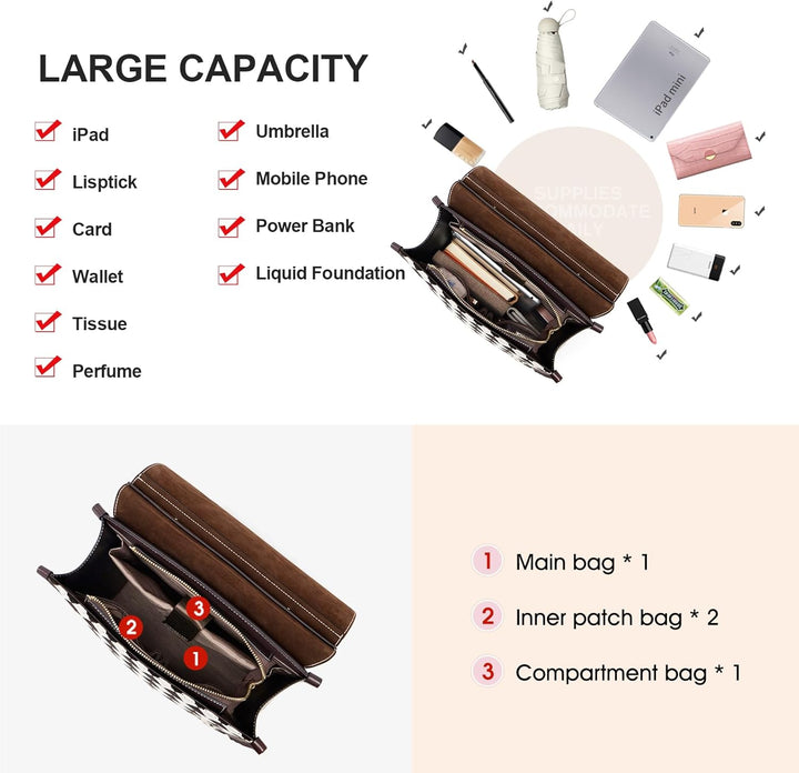 Cnolés Business Rucksack Damen Leder Eleganter Daypack Wasserdicht Damen-Rucksackhandtaschen Rücksac