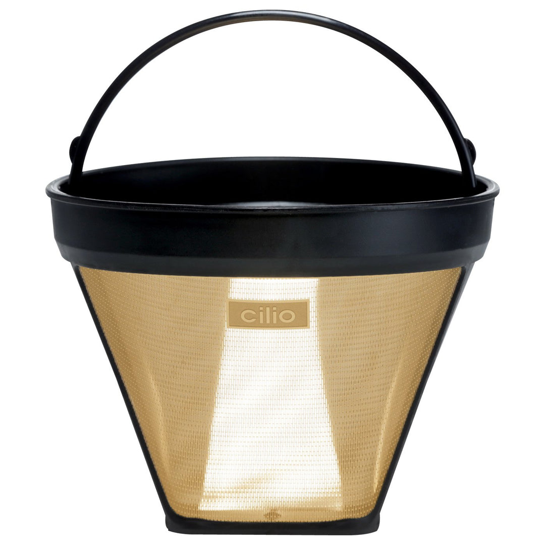 Cilio 0000116007 Kaffeefilter Grösse 4, Edelstahl, Silber, 10,4 x 12,4 x 13,2 cm, Gold, 37, 40171661