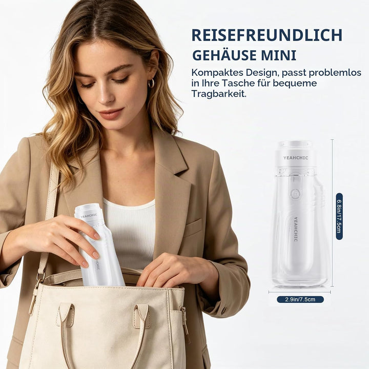 Tragbares Bidet für Reisen - USB-C Wiederaufladbar, 3 Modi, 400 ml, Wasserdichter Sprüher + 2 Düsen