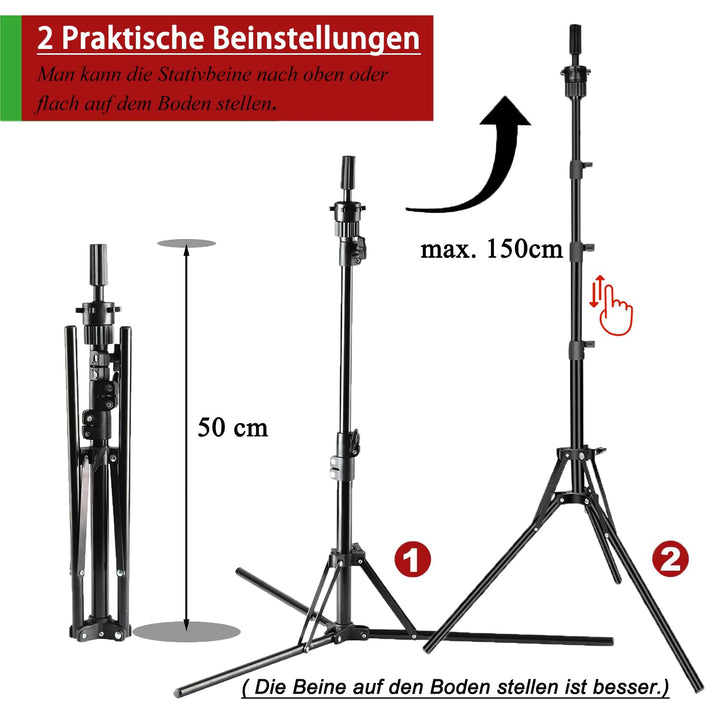 Übungskopf Stativ, Kompaktes Perückenkopf Stativ Faltbarer Puppenkopf Ständer Frisierkopfständer Umg