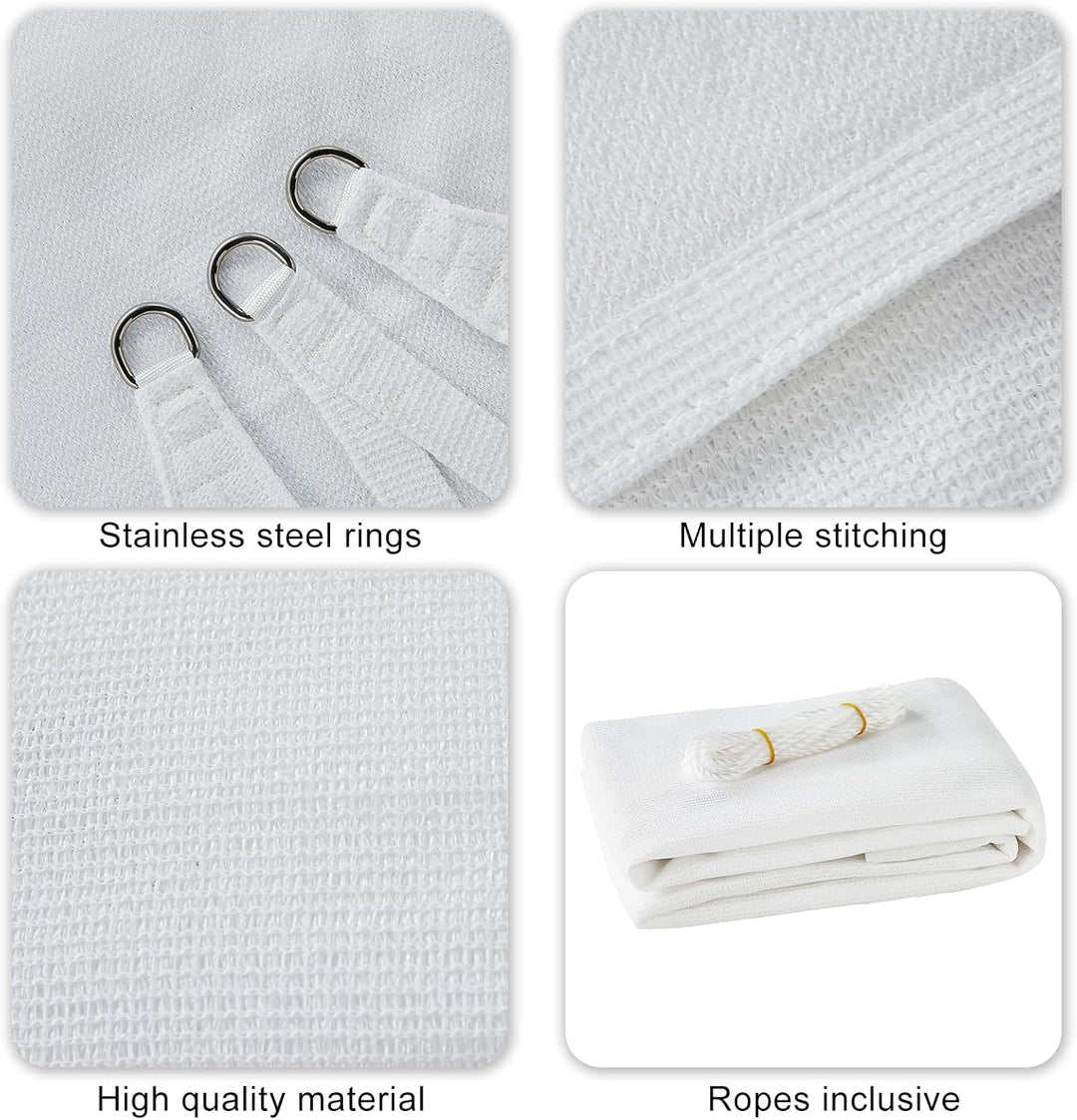 HAIKUS Sonnensegel 3x4 m Weiss Rechteckig, Premium HDPE UV Schutz Sonnenschutz Atmungsaktiv Wetterbe