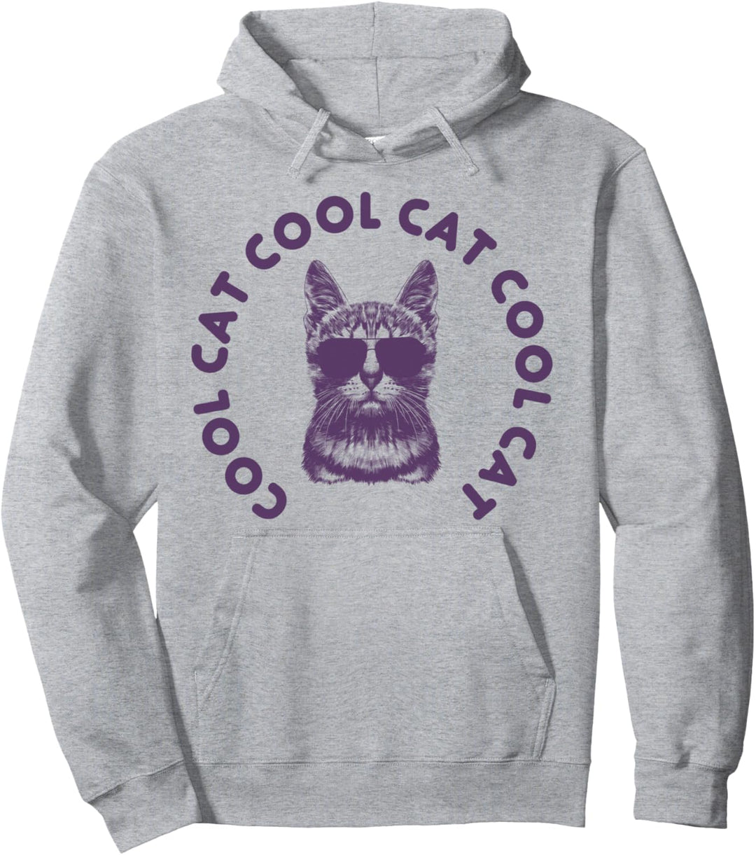 Trendy Cool Cat Pullover Hoodie