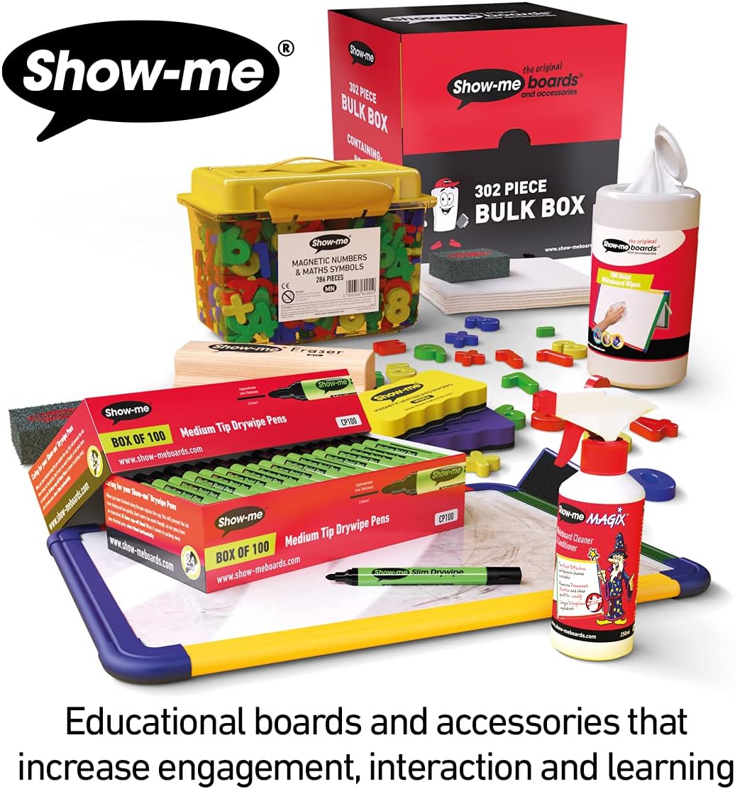 Show-me Gridded 'Rigid' Whiteboards, Pack of 30 30 Pack, 30 Pack