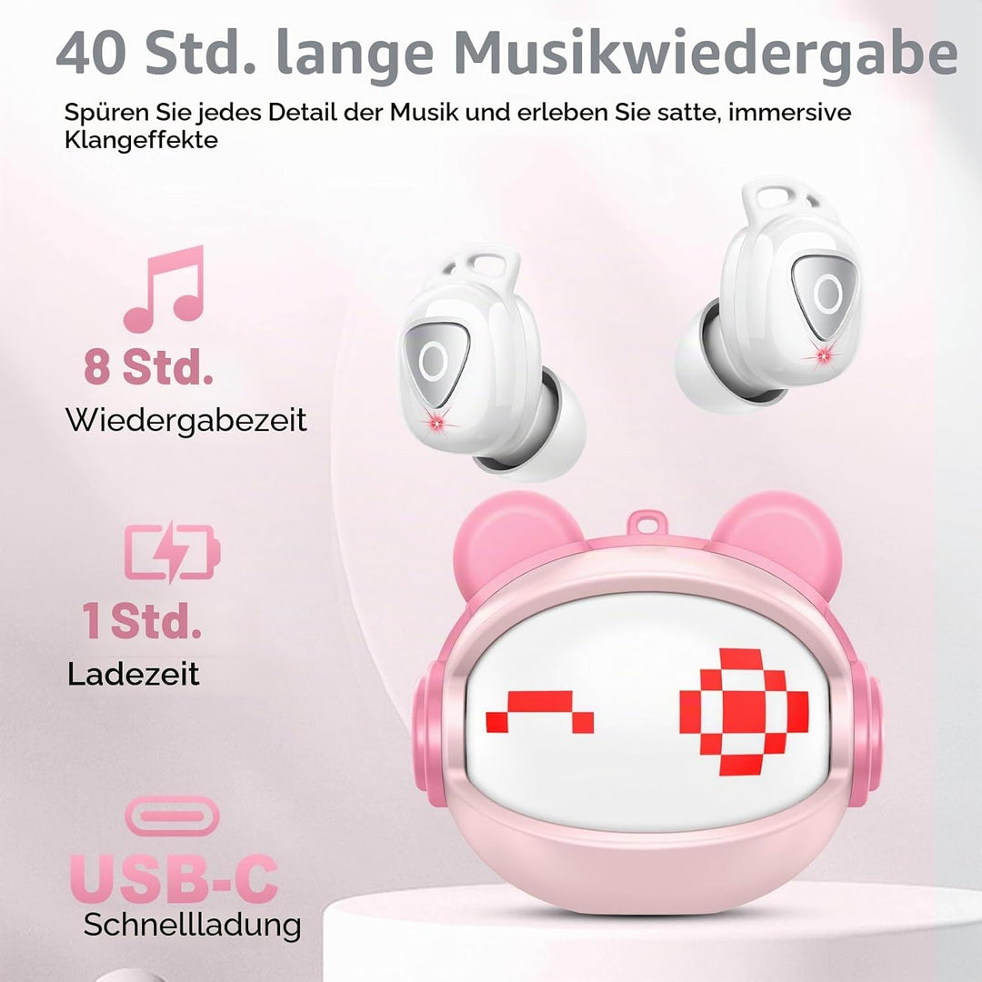 Bluetooth Kopfhörer, In Ear Kopfhörer Kabellos Bluetooth 5.4 mit Rotierende Gesichtsveränderung, 40S