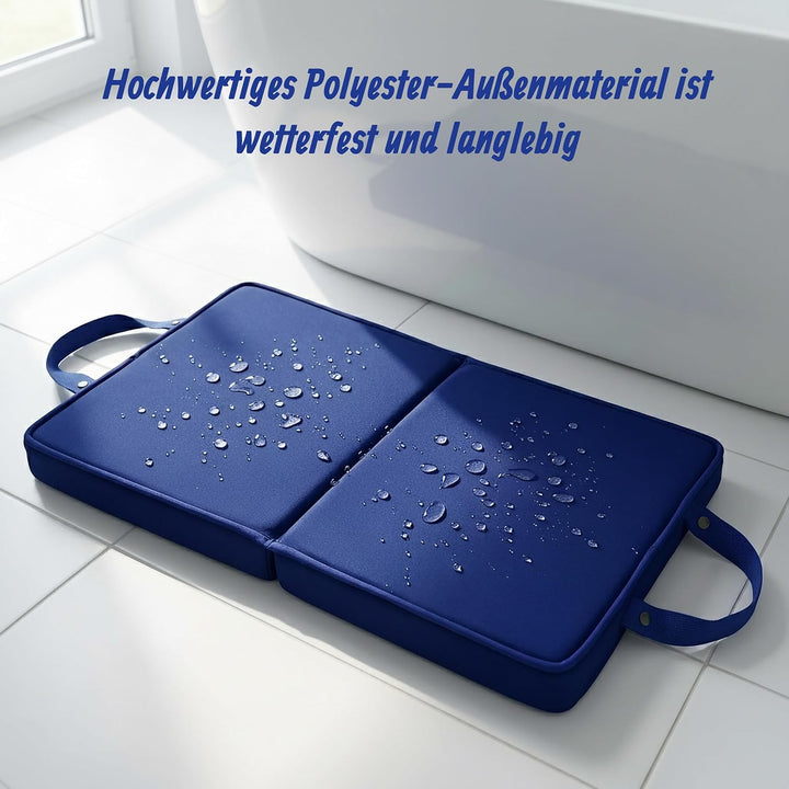 Relaxdays Kniekissen, faltbar, Garten, Werkstatt, Yoga, dunkelblau | Schaumstoff, Tragegriffe, HBT: