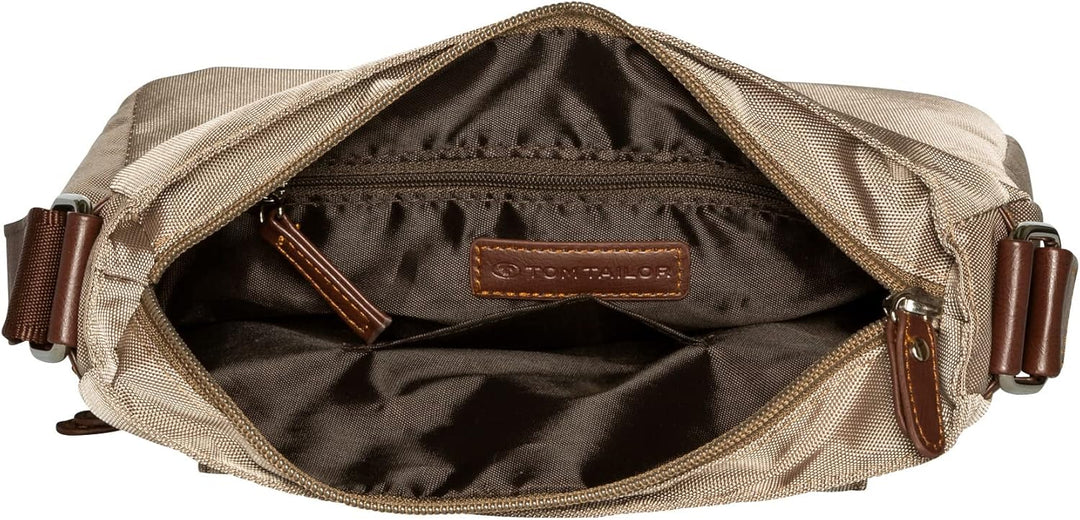 TOM TAILOR bags Rina Damen Hobo Bag Schultertasche 25 x 7 x 27,5 Taupe, 25 x 7 x 27,5 Taupe