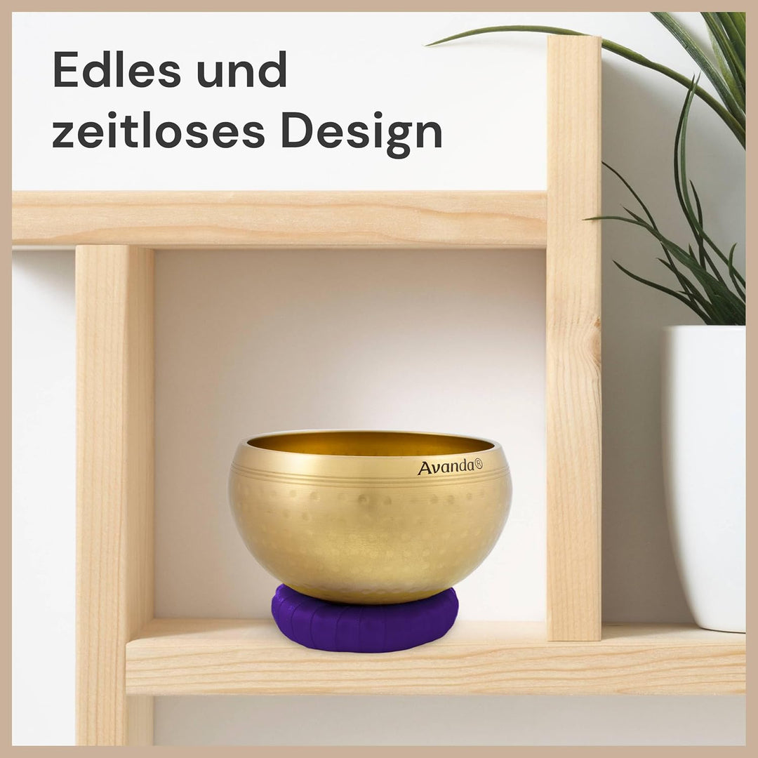 Tibetisches Klangschale-Set für Yoga, Meditation und Entspannung - Gehämmerte tibetische Klangschale