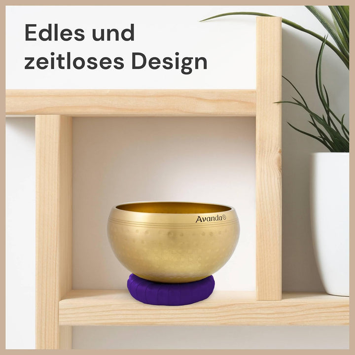 Tibetisches Klangschale-Set für Yoga, Meditation und Entspannung - Gehämmerte tibetische Klangschale