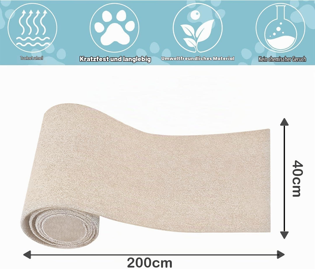 200cmx40cm Selbstklebend Kratzmatte Katze, DIY Kratzschutz Sofa Katze, Kratzbrett Katzen kratzschutz