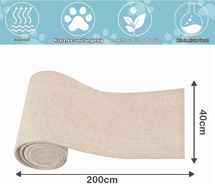 200cmx40cm Selbstklebend Kratzmatte Katze, DIY Kratzschutz Sofa Katze, Kratzbrett Katzen kratzschutz