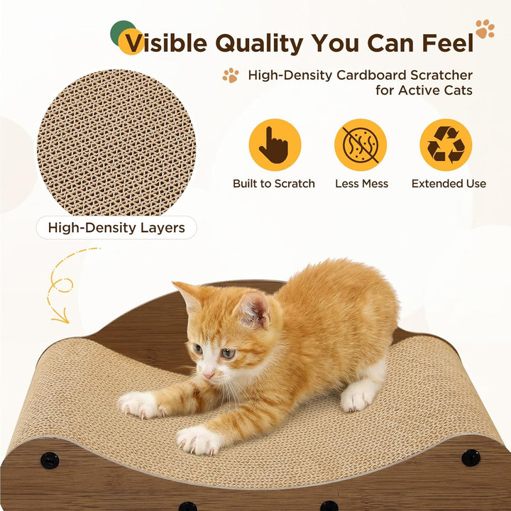 Gimars Kratzbrett Katze 43cm, Sofa-förmiges Katzen Kratzsofa aus Hochdichter Wellpappe, Kratzmatte &