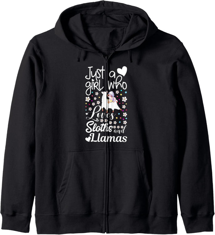 Sloth Lover Gift Just a Girl Who Loves Sloths and Llamas Kapuzenjacke