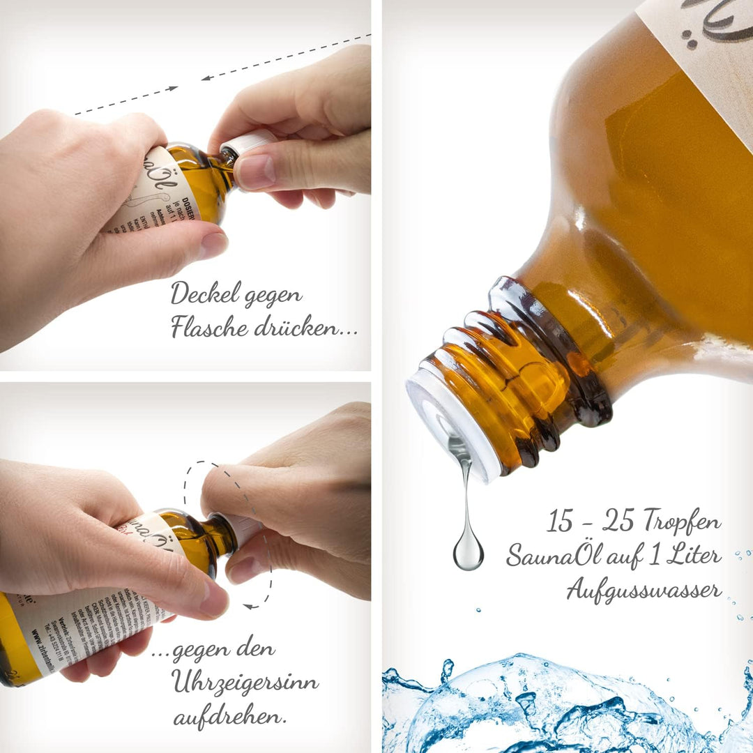 Zirben Familie® Saunaaufguss Zirbe &amp; Zitrone 100ml | Saunaöl aus Zirbelkiefer | Sauna Aufgussmittel