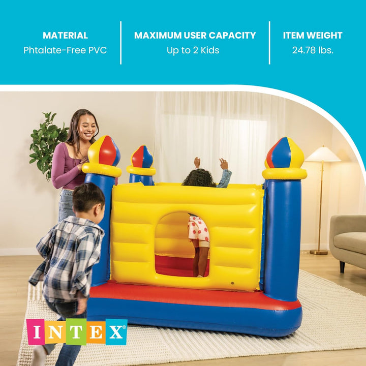 Intex 48259NP Jump-O-Lene Castle Bouncer - Aufblasbare Hüpfburg - 175 x 175 x 135 cm, Rot/Blau/Gelb