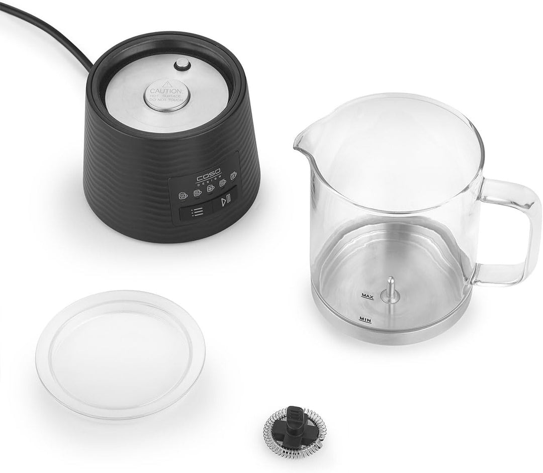 CASO CappuLatte - elektrischer Milchaufschäumer, cremiger Milchschaum, Milchschäumer heiss & kalt, K