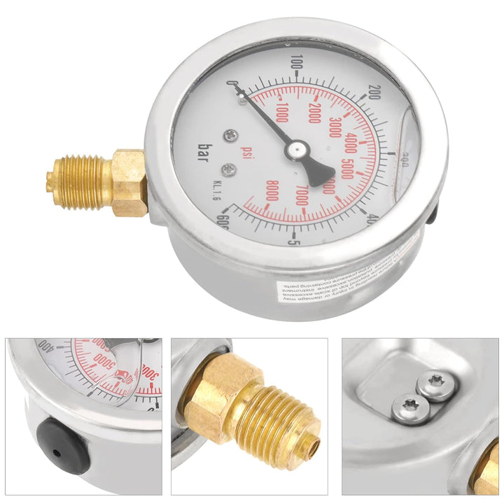 Zifferblatt Hydraulisches Manometer Meter Manometer Vakuumluftkompressor Hydraulisches Manometer 0~6
