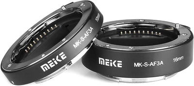 Meike MK-S-AF3A Metall-Autofokus-Makro-Verlängerungsrohr-Adapterring (10 mm + 16 mm) für Sony Mirror