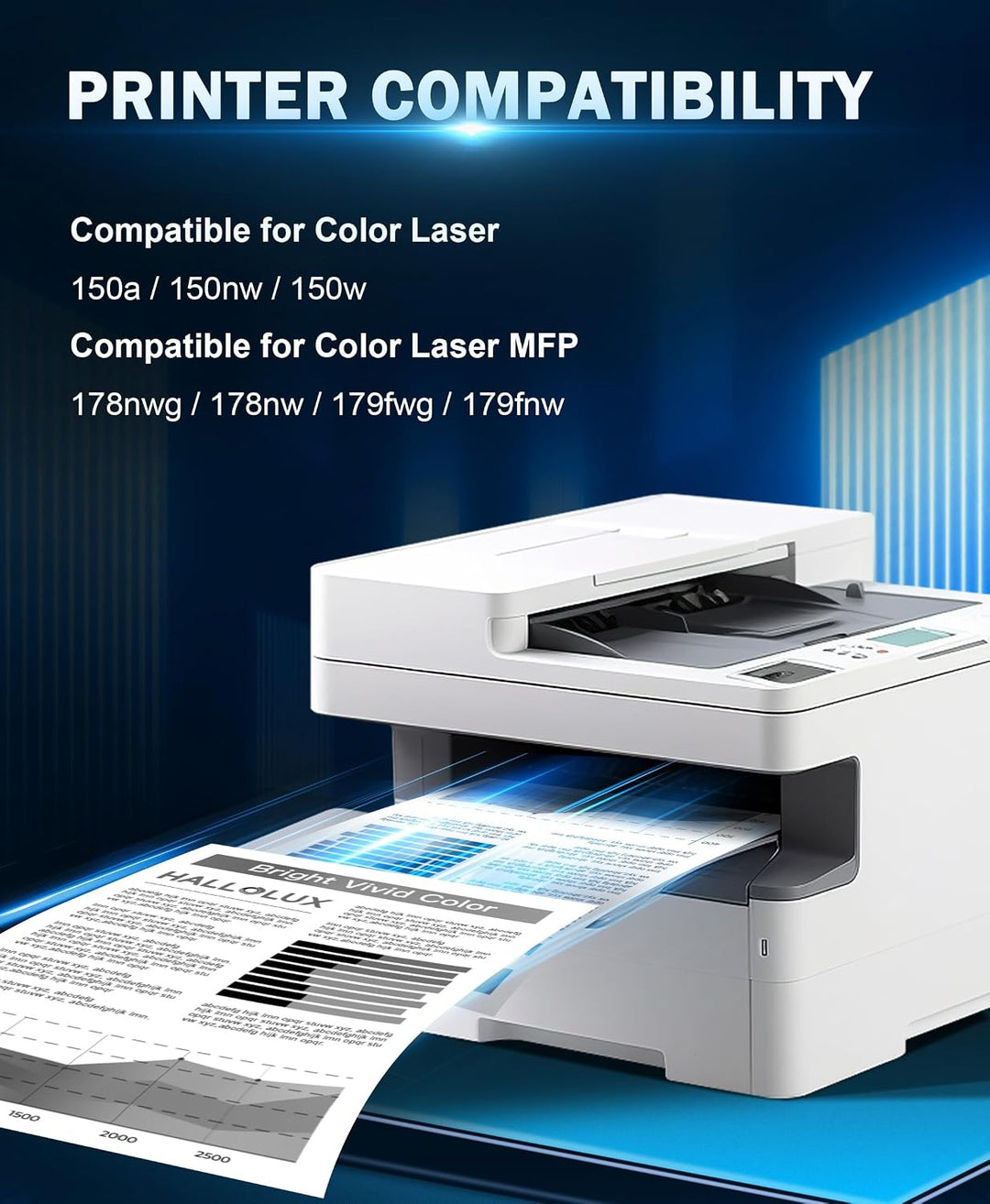 HALLOLUX 117A Schwarz Toner Kompatibel für HP 117A Toner Set für Toner HP Color Laser MFP 178nwg für